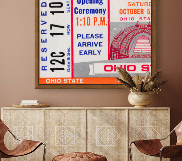 1968 Oregon Ducks vs. Ohio State Buckeyes Ticket Canvas by Row One Brand