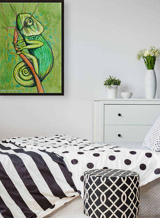 green chameleon by federicocortese