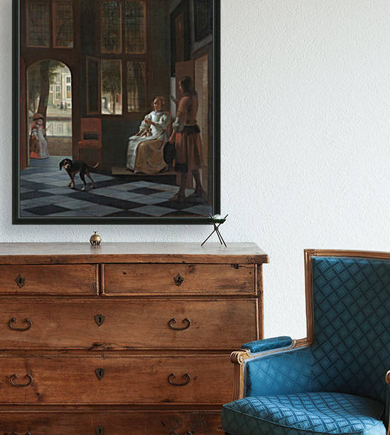 pieter de hooch art collection man hands a letter to a woman in a hall