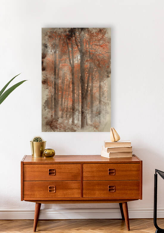 Watercolor painting of Stunning colorful vibrant evocative Autum by Matthew Gibson