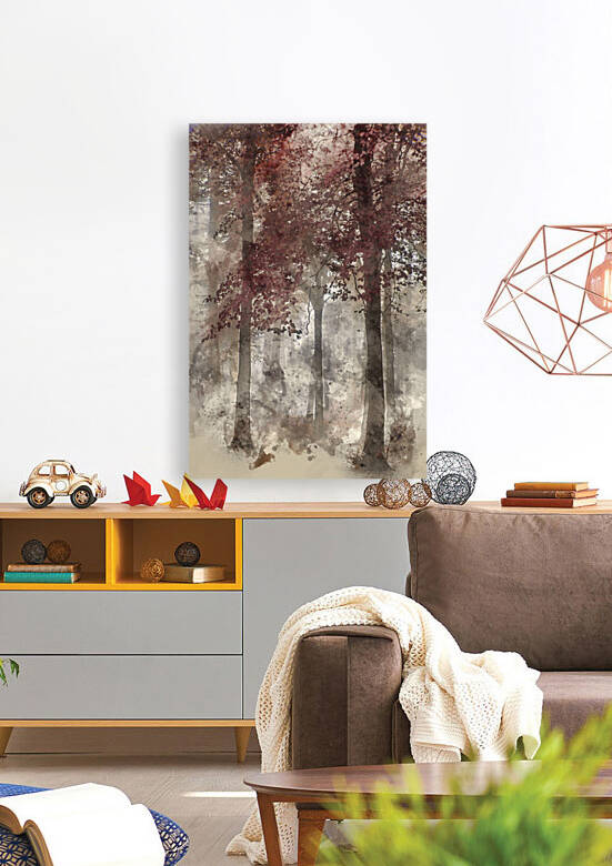 Watercolor painting of Stunning colorful vibrant evocative Autum by Matthew Gibson