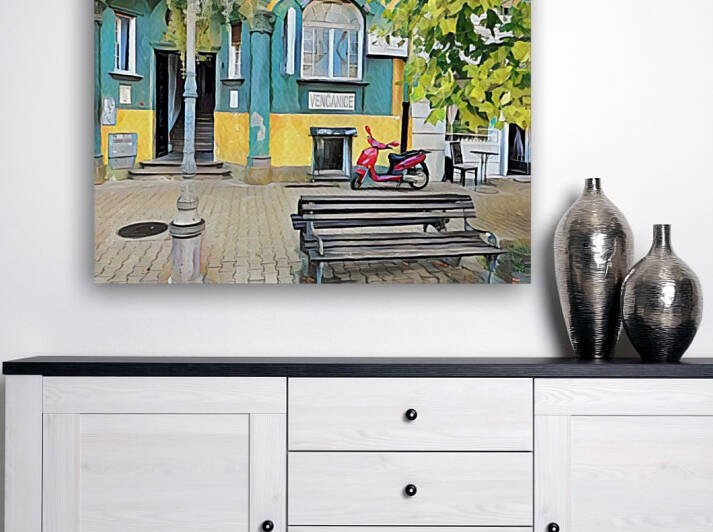 Vespa Waiting by Tricia Greaves