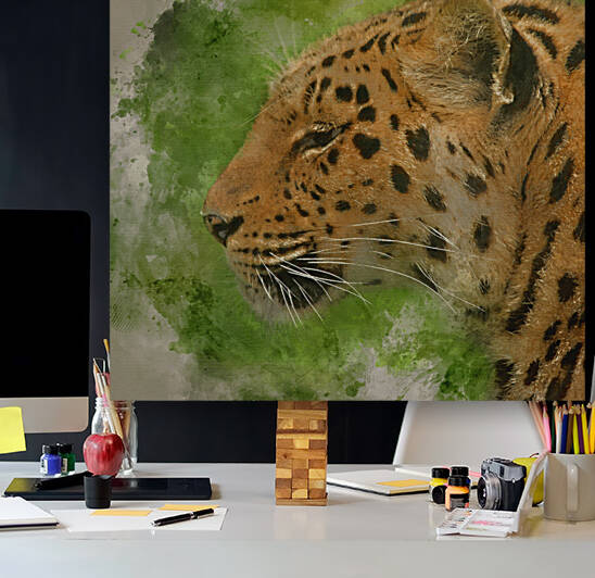 Digital watercolour painting of Beautiful close up portrait of J by Matthew Gibson