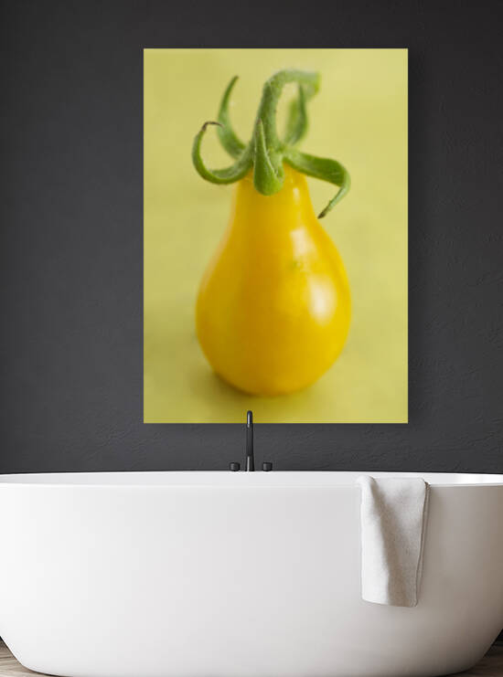Yellow Pear Tomato with green stem by Iris H Richardson