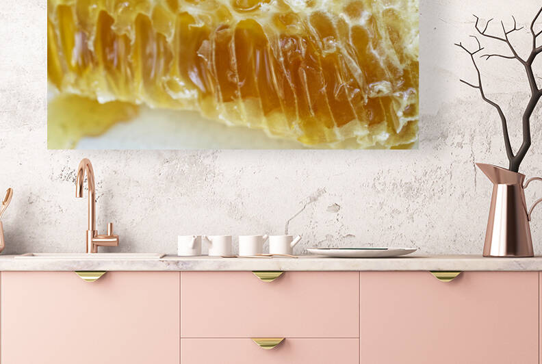 Honey comb slice from the side by Iris H Richardson