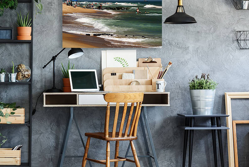 Ocean City Beach Sand Rocks Waves by Bill Swartwout Photography
