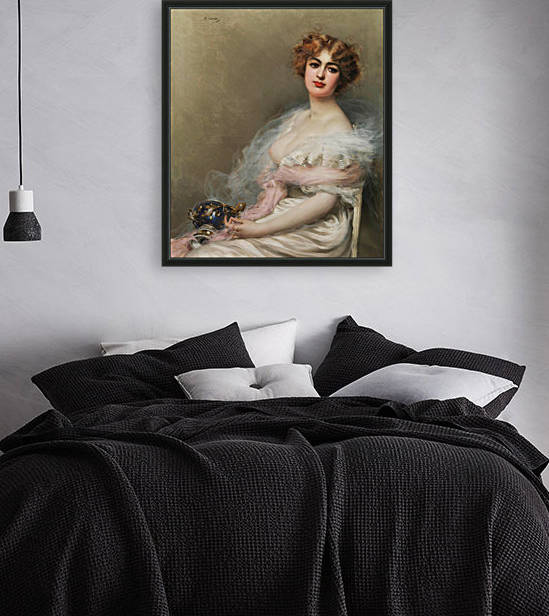 Young woman holding a vase by Vittorio Matteo Corcos