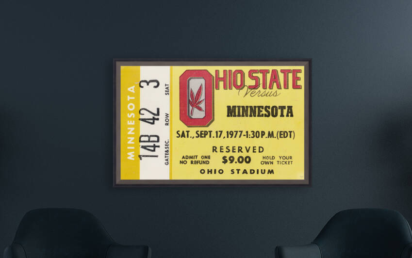 1977 Wisconsin vs. Ohio State Football Ticket Art by Row One Brand