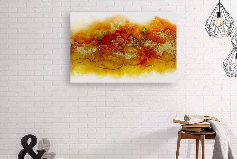 Earth in Gold Abstract Nr1 by Iris H Richardson