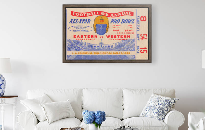 1956 Pro Bowl Football Ticket Art by Row One Brand