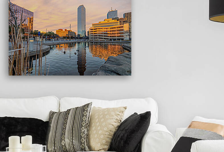 Pioneer Plaza Pond Morning by Jennifer White