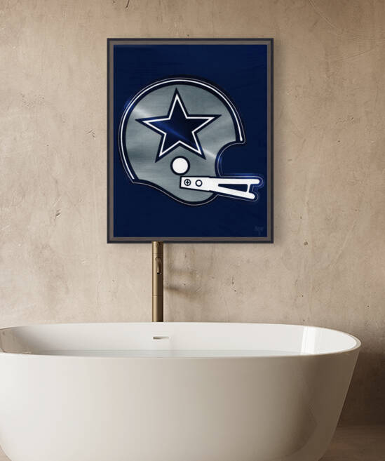 Retro Dallas Cowboys Football Helmet Wall Art by Row One Brand