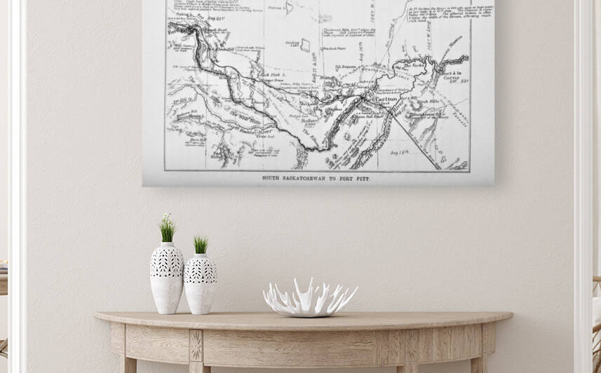 South Saskatchewan River - Fort Pitt - Fort Carleton - Vintage Travel Maps - circa 1873 by Canadian Retro