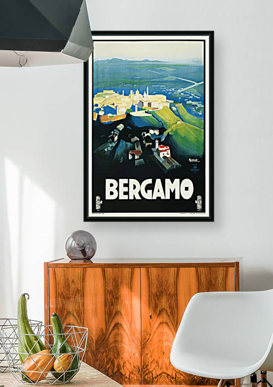Bergamo Art Deco Vintage Italian Travel Poster by VINTAGE POSTER