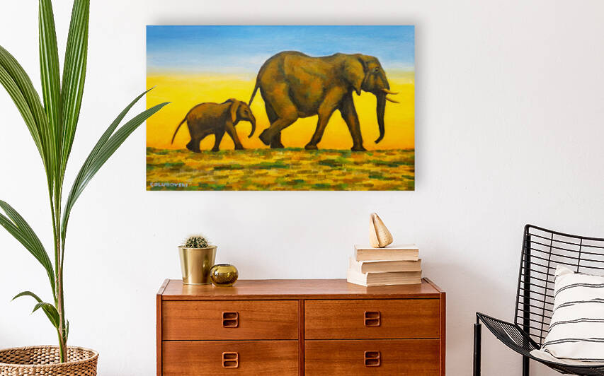  elephants  sunset by nikola golubovski