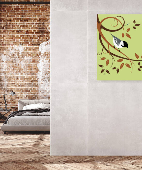 Stylized Chickadee by Liz Cereby