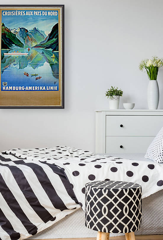 Art Deco Travel Poster Hamburg Amerika Cruise Line Scandinavia by VINTAGE POSTER