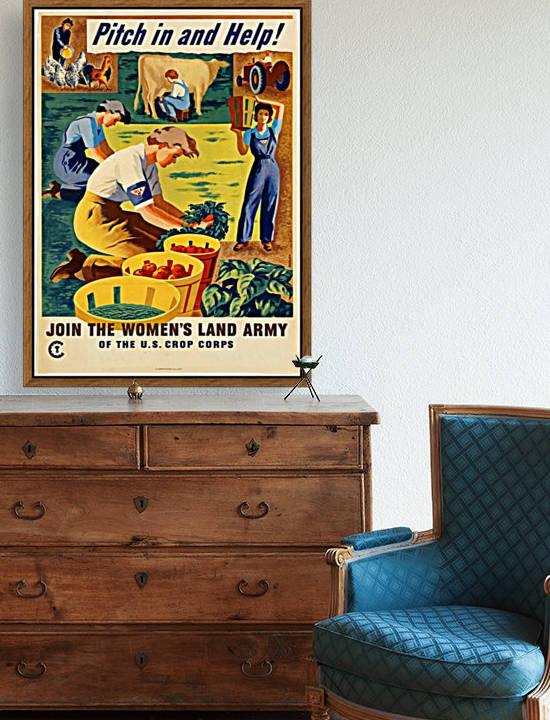 WWII Patriotic Garden Farm Jobs Poster by VINTAGE POSTER