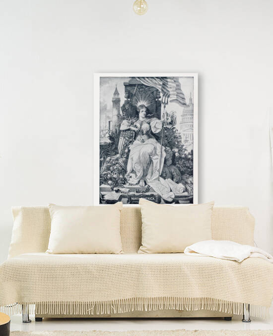 Artwork - Found and Restored - North America - 1888 Panorama of Nations - Antique Bookplate Print by Steve Alejandro