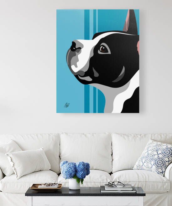Boston Terrier Face Profile by Liz Cereby