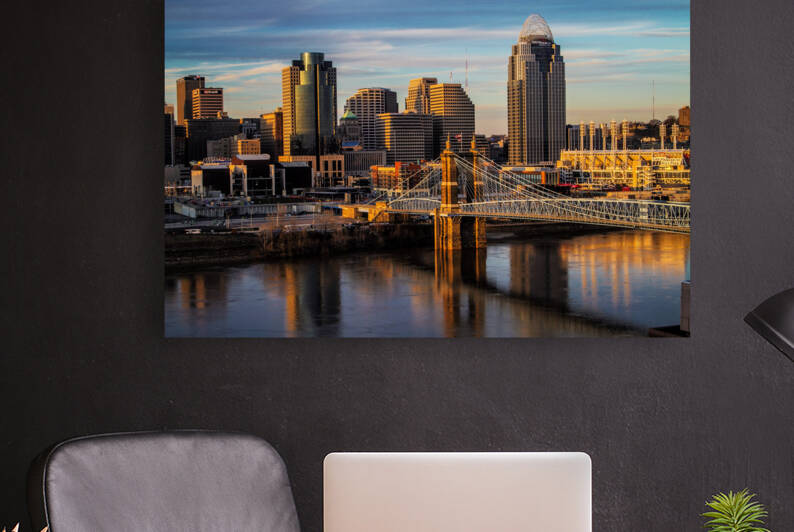 Cincinnati at dusk by Dave Dabour Photography