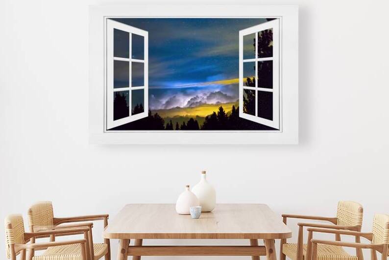 Layers Of The Night White Open Window View by Bo Insogna