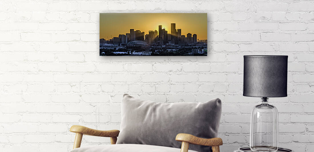 City of Houston Golden Sunset by Larry Gibson