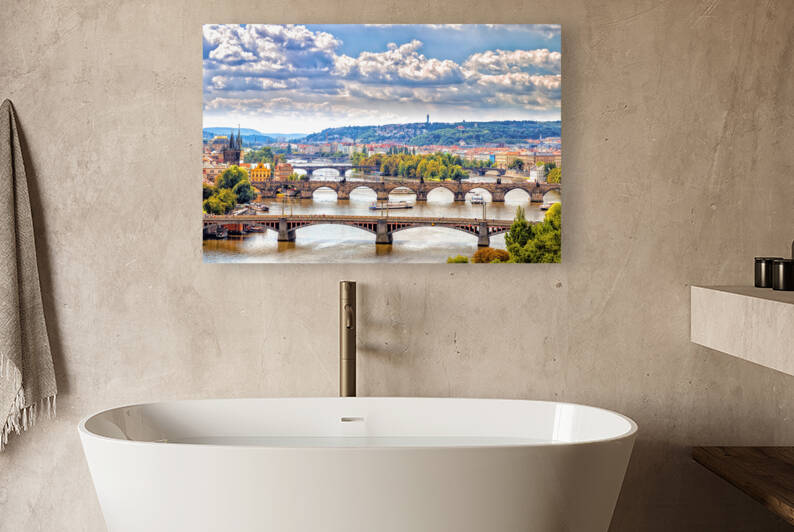 Bridge and rooftops of Prague  by Vivida Photo PC