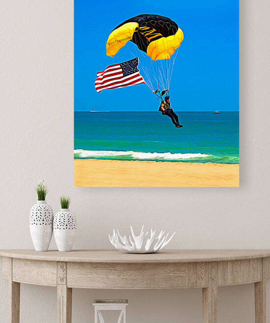 Patriotic Beach Landing Expressionism Abstract by Bill Swartwout Photography