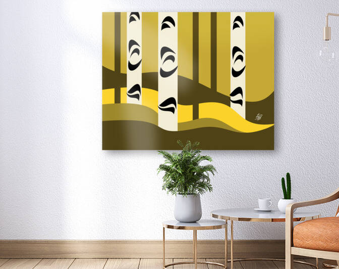 Birch Trees In Forest Abstract Landscape by Liz Cereby