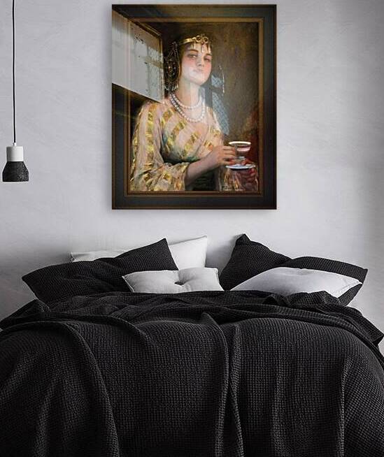 Oriental Portrait of Woman by Francisco Sans Castano Remastered Xzendor7 Classical Fine Art Old Masters Reproductions by xzendor7