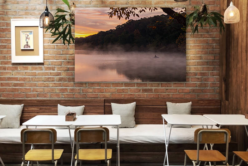 Mystical Foggy Fall Kayak Fishing by Jennifer White