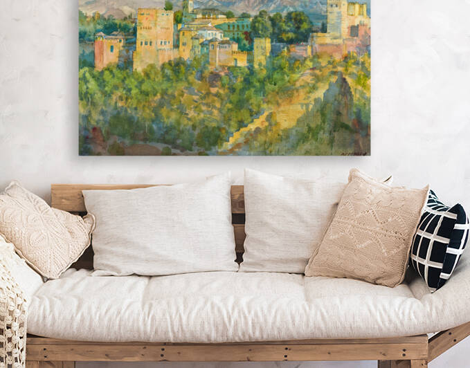 Rainbow over the Alhambra Granada Spain by George Owen Wynne Apperley