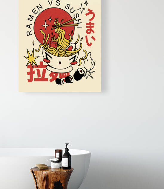 Ramen Food Retro Japanese Cartoon by Bizarre Artwork