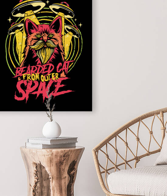 Bearded Cat From Outer Space by Bizarre Artwork