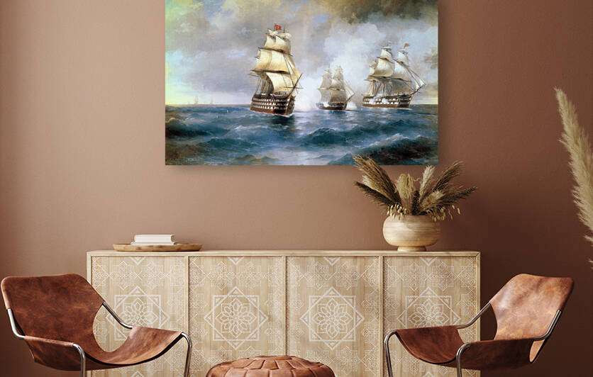 AivazovskyBrig Mercury Attacked by Two Turkis by artcenter