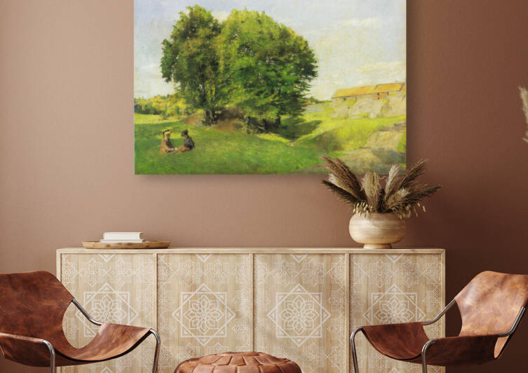 Harriet Backer To barn og tregruppe by artcenter