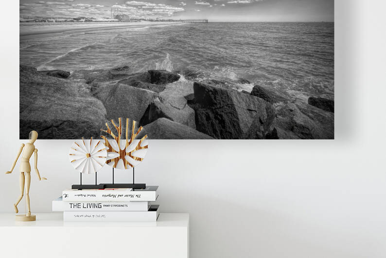 Ocean City on the Rock in Black and White by Bill Swartwout Photography