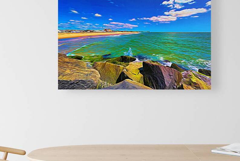 Beach Town on the Rocks Expressionism by Bill Swartwout Photography