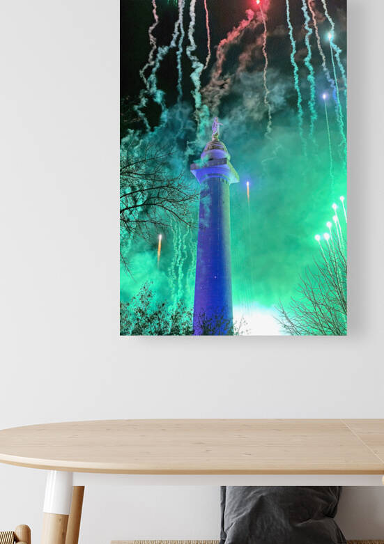 Baltimore Monument Lighting in Green by Bill Swartwout Photography