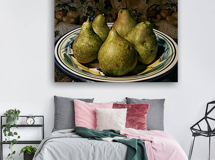 Pears Still Life by Light Through Glass
