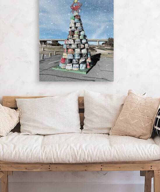 Crab Basket Christmas Tree in the Snow by Bill Swartwout Photography