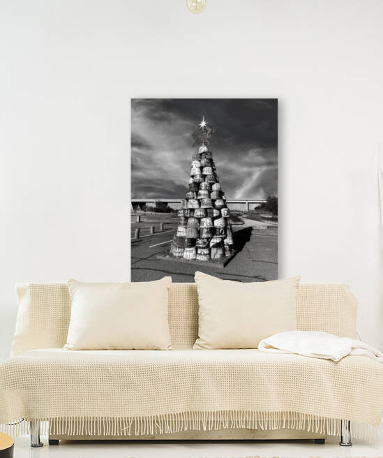 Crab Basket Christmas Tree Black and White by Bill Swartwout Photography