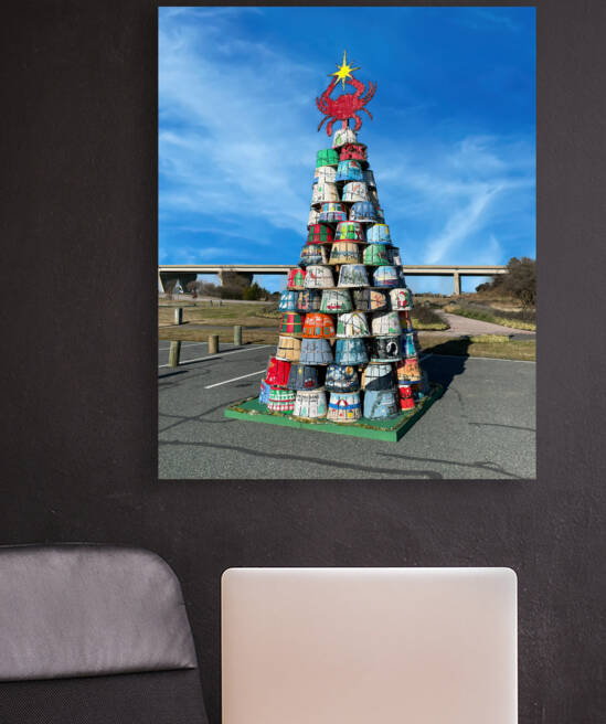Bushel Basket Crab Basket Christmas Tree  by Bill Swartwout Photography