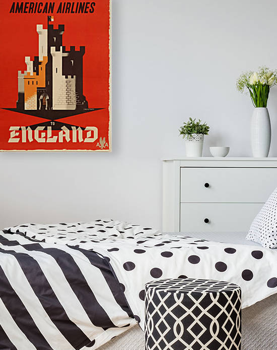 American Airlines To England vintage travel poster by VINTAGE POSTER