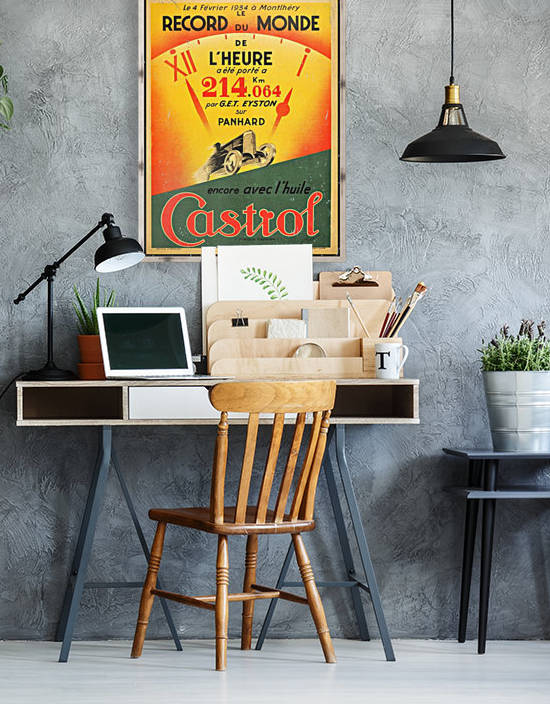 Original Art Deco Castrol world record racing car poster by VINTAGE POSTER