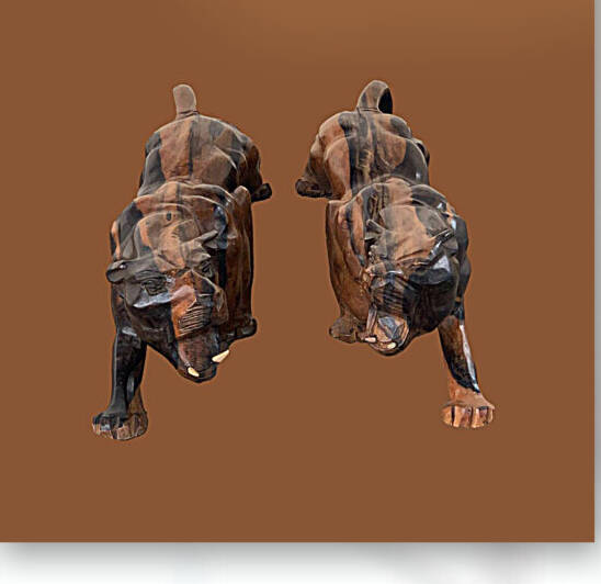 painting lionesses animal figurine by thebestart