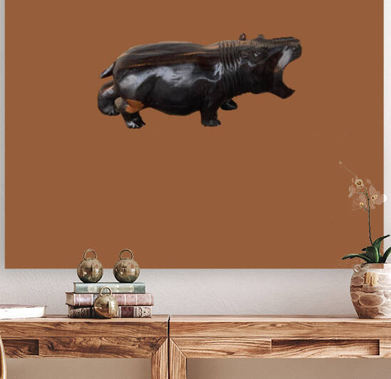 painting hippopotamus animal figurine by thebestart