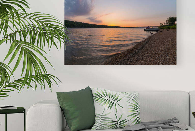 Pomme de Terre Pontoon Geese Sunset by Jennifer White