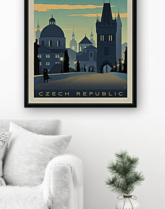 Prague vintage travel poster by VINTAGE POSTER